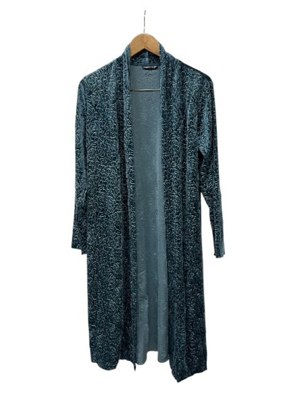 The Pyramid Collection Boho Duster Blue Velvet Witchy Artsy M